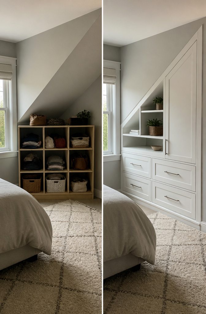10 Bedroom Storage Ideas to Maximize Every Inch (2026) 13 A custom-built cabinet matching the room's architecture.
