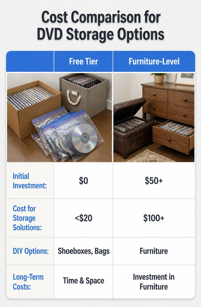 10 DVD Storage Ideas for Organizing Movies in 2026 13 A chart comparing costs for different DVD storage solutions.