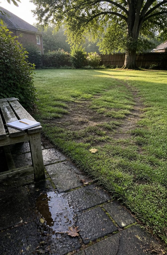 9 Steps to Follow for Grass Growing Tips That Work 1 Residential yard with lawn areas showing grass, weeds, and bare patches