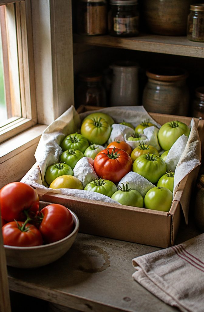 Ripe red tomatoes hanging among green leaves on a garden plant